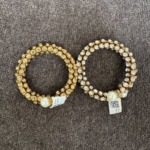 Elegant Gold and Silver Beaded Bracelets